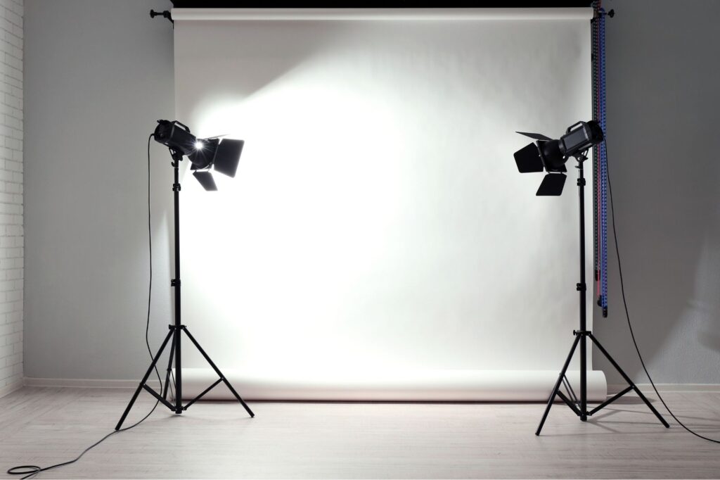 Fotostudio-opstelling met verlichting
